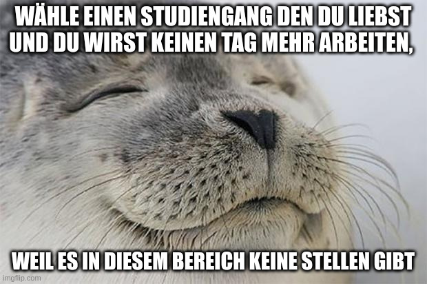 Wähle einen Studiengang den du liebst und du wirst keinen Tag mehr arbeiten, weil es in diesem Bereich keine Stellen gibt